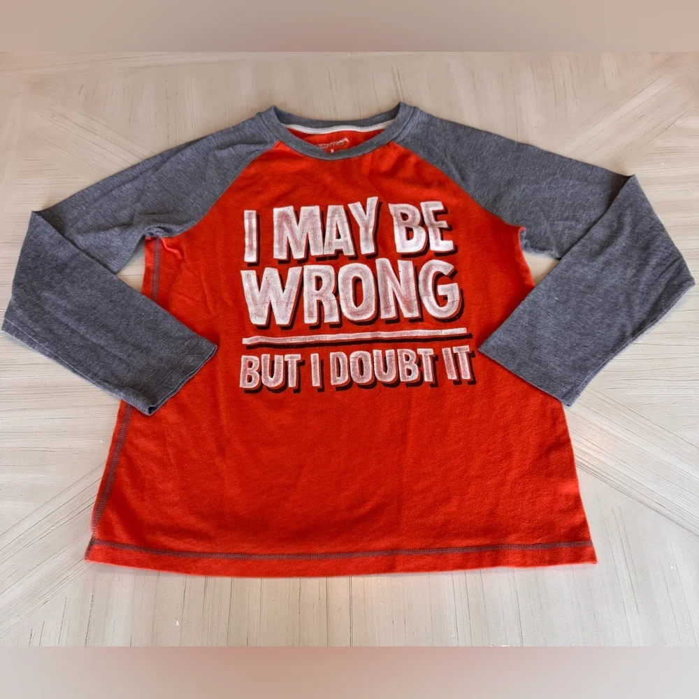 Arizona Jean Co. Boys Husky Long Sleeve Graphic T-Shirt – Size Medium (10/12)